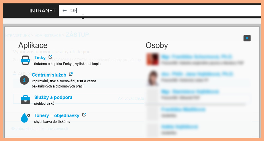 Nové vyhledávání odkazů / aplikací