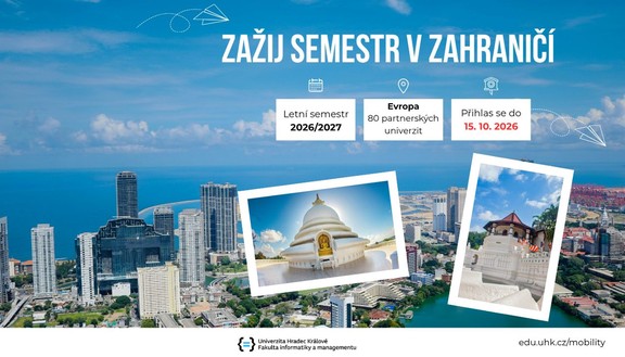 Vyhlašujeme 2. kolo - Erasmus studijní pobyty v&nbsp;LS 2025/26. Přihlášky do 15. 10. 2026