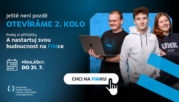 Otevíráme 2. kolo přihlášek na vybrané studijní programy