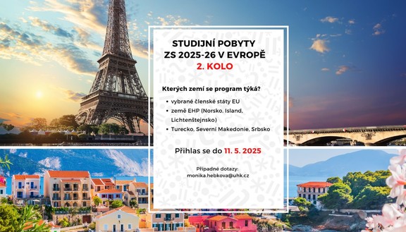 Vyhlašujeme 2. kolo soutěže o stipendia na Erasmus+ po Evropě!