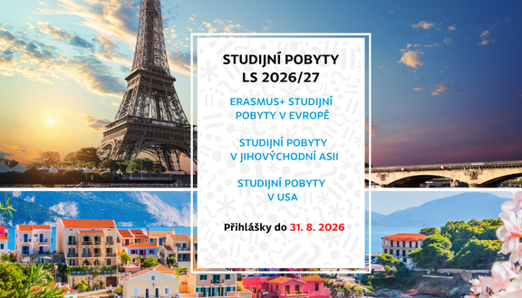 Nabídka studijních pobytů v&nbsp;zahraničí v&nbsp;LS 2026/27